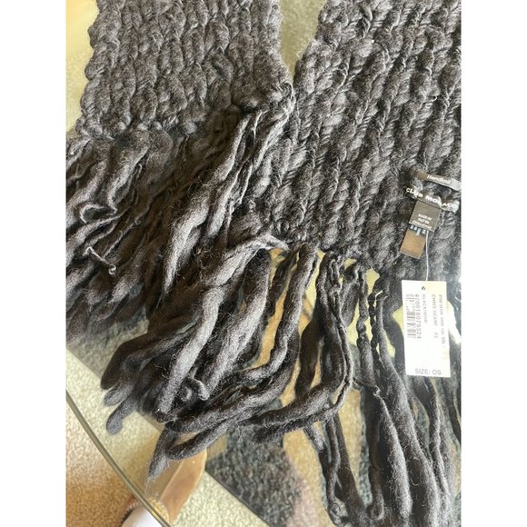 NWT Club Monaco 100% Wool Hand Knit Scarf Gray One Size - Picture 4 of 5